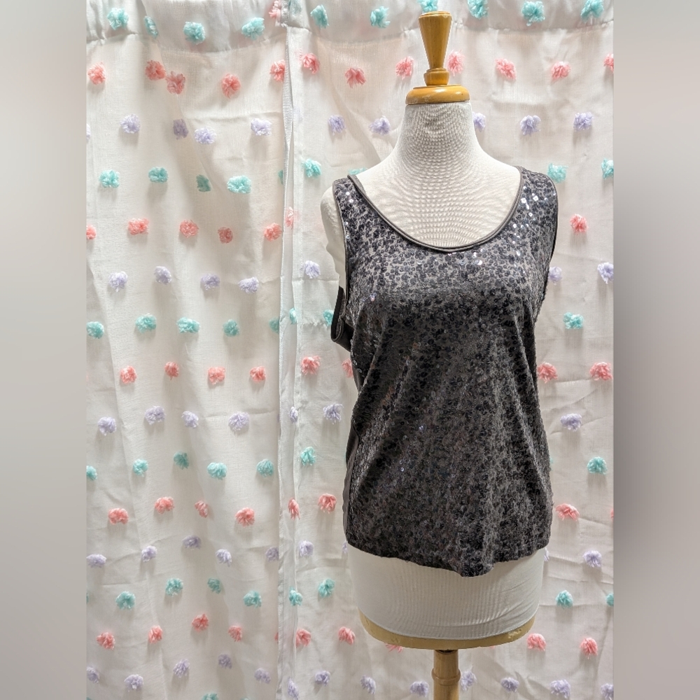 NWOT Garnet Hill Sequin Top - Grey - Medium